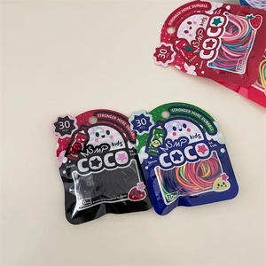 Set di 30 mini elastici per capelli colorati da 20mm per bambini in bustine trasparenti