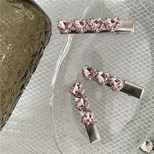 Fermaglio per Capelli a Cuore in Lega d'Argento Stile Coreano con Strass Clip a Becco d'Anatra per Donna Accessori Capelli