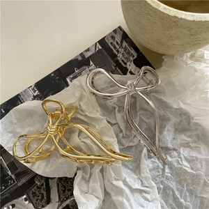 Elegante Pinza per Capelli a Farfalla in Lega Stile Coreano Metallo Oro Argento Grandi Fermagli per Capelli da Donna Gioielli