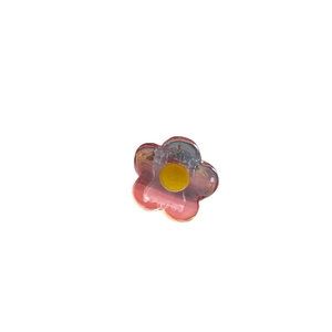 Mini pince à cheveux fleur rose pour fille, accessoire de coiffure style estival minimaliste