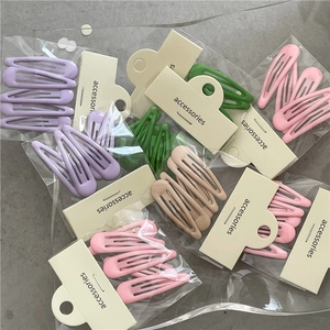 Lot de 5 Barrettes à Cheveux BB Goutte d'Huile Couleurs Macaron pour Femmes Filles Épingles à Cheveux en Métal Accessoires