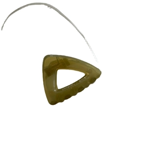 Minimalist geometric triangle hair claw clip in translucent olive green acetate finish