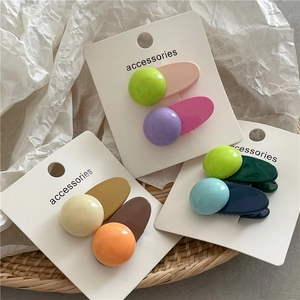Lot de barrettes à cheveux géométriques en résine aux couleurs pastel pour femmes