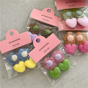 Set di fermagli per capelli a forma di fiore e cuore colorati per bambine e ragazze