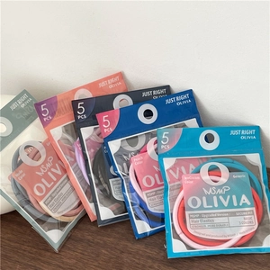 5-pack colorful seamless hair ties in stylish packaging for daily use and hair styling