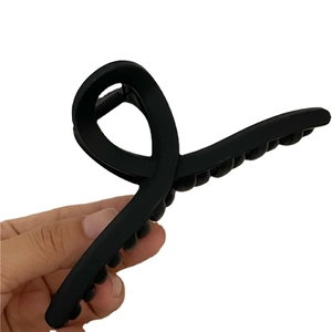 Pince à cheveux noire mate pour cheveux épais, grand accessoire de coiffure de 11cm antidérapant