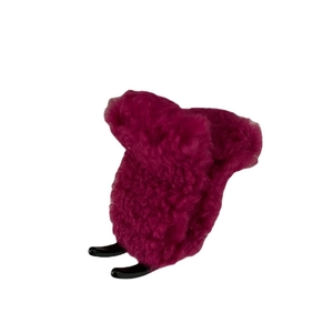 Plush lamb wool hair claw clip in purple faux fur for autumn winter hair styling