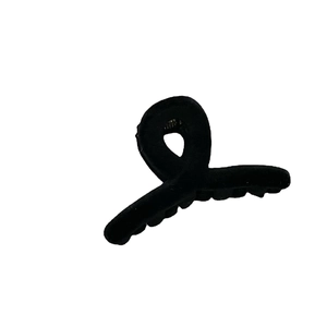 Mini molletta per capelli nera floccata con texture in velluto per stili autunno inverno