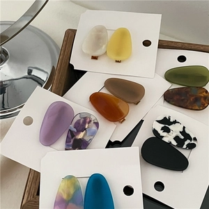 Fashion Acetate Water Drop Hair Clip Set Colorful Marble Tortoiseshell Duckbill Clip For Women Girls Hair Accessories