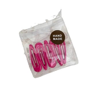 Set di 5 fermagli per capelli a goccia in metallo rosso rosa, confezione artigianale