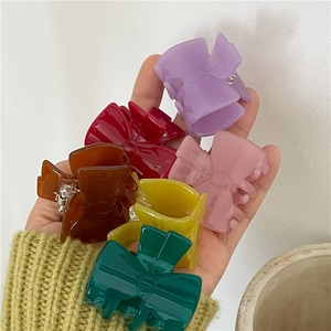 Women Elegant Acetate Bow Knot Hair Claw Clips Jelly Color Hairpin Fashion Korean Style Hair Accessories For Women Girls