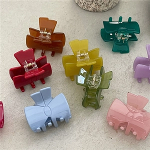 Colorful acetate bow hair clips in jelly colors for women and girls styling