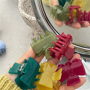 Colorful acetate butterfly hair claws in jelly colors for women styling accessories