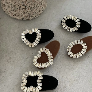 Barrettes Cheveux Luxe Zircon Coeur Ovale Carré Géométrique Flocage Pinces Bec De Canard Style Français Femmes