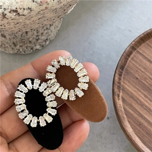 Barrettes à cheveux de luxe en velours noir et marron serties de zircons élégants