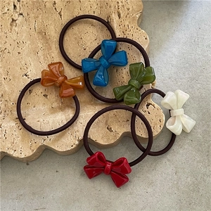 Elegant Cellulose Acetate Bowknot Hair Ties Minimalist Elastic Ponytail Holder For Women Sweet Daily Hair Accessories