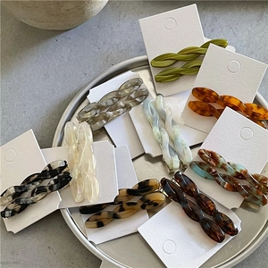 Elegant Acetate Twisted Hair Clips For Women Girls Marble Tortoiseshell Pattern Bangs Duckbill Clips Romantic Hair Accessories
