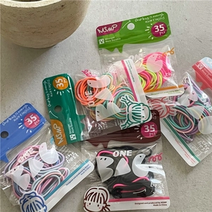 Colorful high-elastic hair ties for kids 35pcs pack in candy and macaron tones