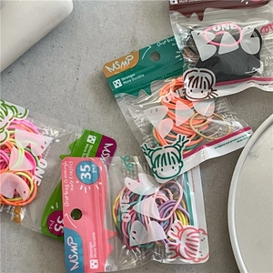 Colorful elastic hair bands set for girls in clear packaging by MSMP 35 pieces