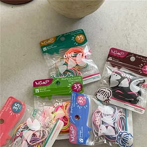 35-piece high-elasticity colorful hair ties set in resealable bags for kids and girls
