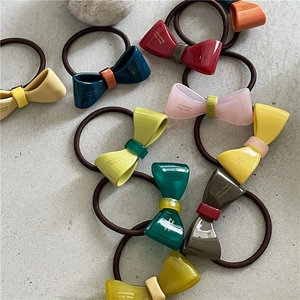Mode Acetat Schleife Haargummis Bunte Süße Harz Schleife Haarseile Elastische Pferdeschwanz Halter Für Damen Mädchen Haarschmuck