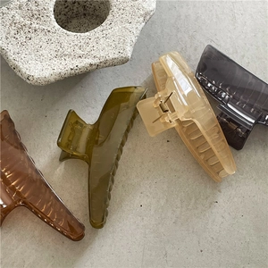 Minimalistische Geometrische Gelee-Textur Haarkralle Für Damen Große Kunststoff Anti-Rutsch Haarklammern Mode Pendeln Styling Zubehör