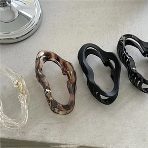 Elegant leopard print and solid color cloud-shaped hair claw clips for women set