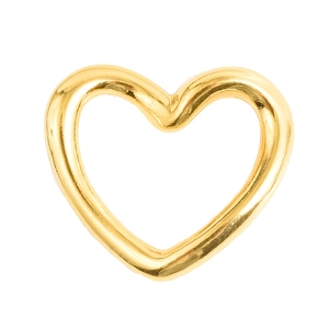 Colgante de corazón en acero inoxidable 304 dorado pulido con diseño hueco minimalista