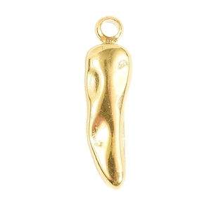 304 stainless steel golden cornicello chili pendant for DIY necklace and jewelry making