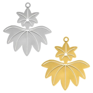 304 Stainless Steel Maple Leaf Pendant Hollow Design DIY Jewelry Findings For Necklace Minimalist Gold Silver Plated Charm