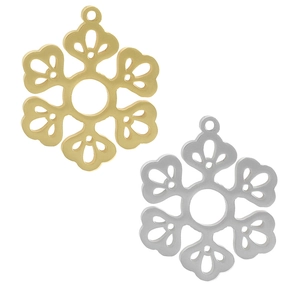 Ciondolo Fiocco di Neve in Acciaio Inossidabile 304 Accessori Gioielli Fai da Te per Collana Bracciale Moda Donna