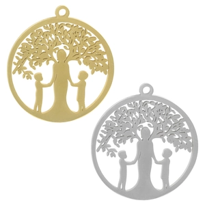 Detail von 304 Edelstahl Lebensbaum Anhängern in Gold und Silber für DIY Schmuck