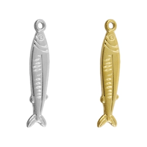 Ciondolo Pesciolino in Acciaio Inossidabile 304 Placcato Oro 18K Ciondolo Animale per DIY Collana Bracciale Gioielli Nautici Donna