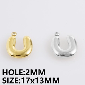 Gepolijste 304 roestvrijstalen U-vormige hanger, maat 17x13mm met een gat van 2mm groot