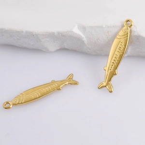 Ciondoli a forma di pesce in acciaio inossidabile 304 placcati oro 18k per gioielli