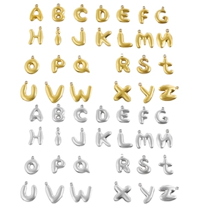 3D bubble letter hanger set in goud en zilver roestvrij staal voor sieraden maken
