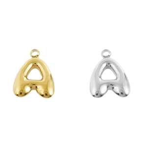 3D-bubbel letter A hangers in goud en zilver roestvrij staal voor het maken van sieraden
