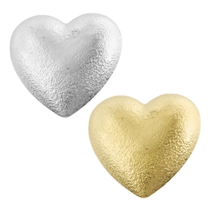 Ciondoli a cuore in acciaio inossidabile 304 con texture, finitura oro 18k e argento