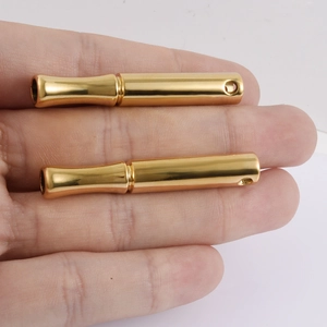 Mindful breathing whistle necklace in 304 stainless steel with golden mirror polished finish