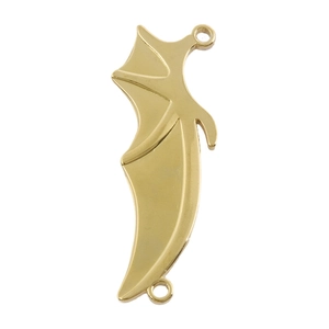 18k gold plated 304 stainless steel bat wing pendant with dual hanging rings for jewelry