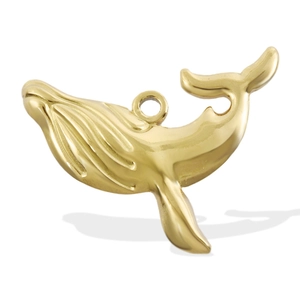 Pendentif Baleine en Acier Inoxydable Seul (Sans Chaîne) Série Océan Animal Charm DIY Bijoux Or Argent Accessoire