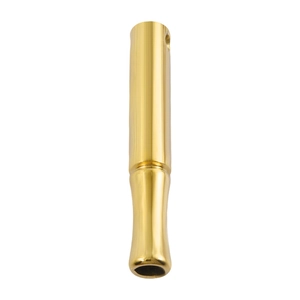 Polished gold 304 stainless steel anxiety whistle necklace with bamboo joint design