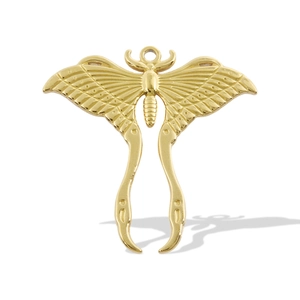 304 Edelstahl Luna Motte Schmetterling Anhänger Für DIY Schmuckherstellung 18K Vergoldet Insekt Charme Kette Zubehör