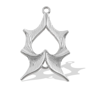 Detail of 304 stainless steel Halloween bat wing pendant with star and spade cutout texture