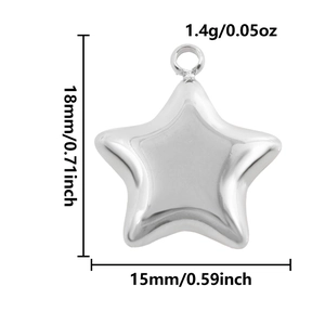 Polierter Sternanhänger in Silber mit Maßen 18x15mm für Schmuckherstellung
