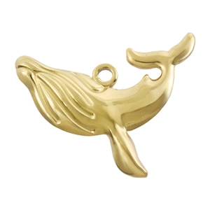 Pendentif baleine en acier inoxydable 304 plaqué or 18k pour colliers et bracelets DIY