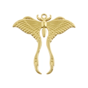 Poliertes 18k vergoldeter Schmetterlingsanhänger aus 304 Edelstahl für DIY-Schmuck
