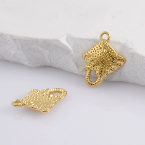 Eleganter 18k vergoldeter Rochen-Anhänger aus Edelstahl für DIY-Ozean-Halsketten