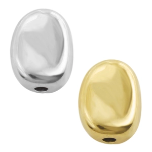 Gepolijste zilveren en gouden rvs kralen met gaten voor het zelf maken van diverse sieraden