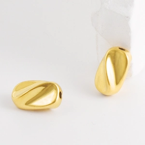 Gouden onregelmatige gedraaide cilinderkralen van 304 roestvrij staal voor DIY-sieraden